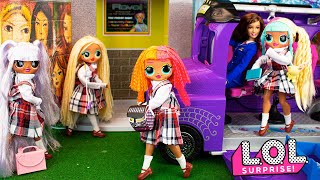 LOL OMG Doll Family High School Morning Routine [upl. by Airitac]