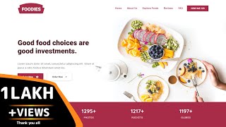 Responsive Food And Restaurant Website Using Bootstrap 5  Bootstrap 5 Responsive Website Design [upl. by Amalee253]