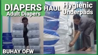 DIAPERS  Adult Diaper  Hygienic Underpads  Yaya haul diapers [upl. by Aisac537]