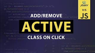 Toggle class on click add and remove class in pure Javascript [upl. by Oribella]