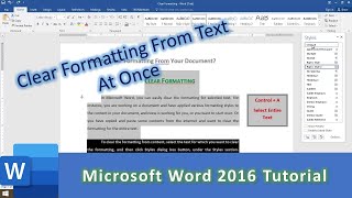 How To Clear Formatting from Entire Text in Documents in Microsoft Word Tutorial [upl. by Jacoby402]