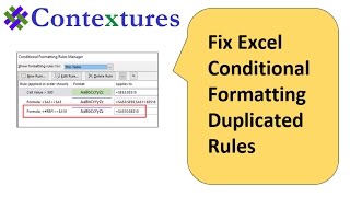 How to Fix Excel Conditional Formatting Duplicated Rules [upl. by Wardlaw148]