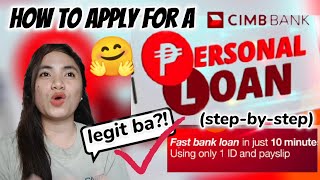 PAANO MAG APPLY NG PERSONAL LOAN SA CIMB BANK APP STEPBYSTEP  FAST APPROVAL BA [upl. by Eire]