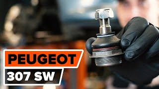 How to change front ball joint on PEUGEOT 307 3H TUTORIAL AUTODOC [upl. by Brandice]