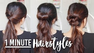 1 Minute Running Late Hairstyles  Quick amp Easy Hair Tutorials [upl. by Seugram]