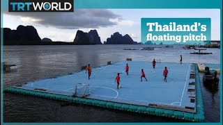 Thailands floating football pitch [upl. by Jovitta404]