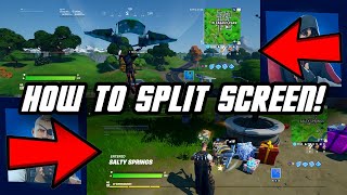 How TO SPLIT SCREEN On Fortnite XBOX ONEPS4 [upl. by Aisanahta214]