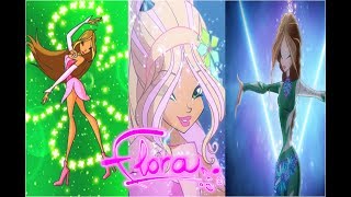 Winx Club Flora All Full Transformations Up To Onyrix HD [upl. by Phippen256]