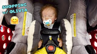 Shopping with Reborn Baby Doll Olivia for Newborn Baby Supplies [upl. by Baxie]