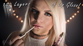 ASMR 100 Layers of LIPGLOSS  Kisses Mouth Sounds Whispers [upl. by Acilegna650]