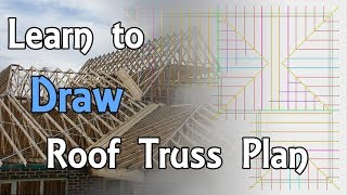 Basic amp Easy How to draw roof truss plan [upl. by Ahcurb930]