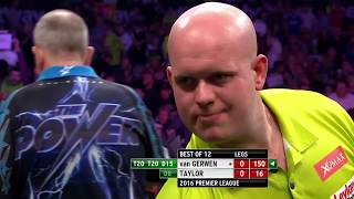 WHAT A COMEBACK Taylor v Van Gerwen  2016 Premier League [upl. by Siloum]