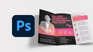 How to Make a TriFold Brochure Template in Photoshop [upl. by Annaliese635]