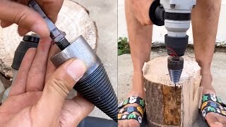 How to Ues Firewood Splitting Drill Bit 2021 [upl. by Enilrem]