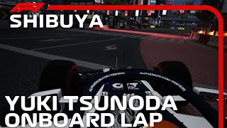 F1 2021 Shibuya Street Circuit  Yuki Tsunoda Onboard  Assetto Corsa [upl. by Cheng]