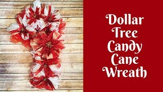 Christmas Crafts Dollar Tree Candy Cane Wreath [upl. by Adnuhsat]