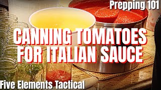 MAKING THE SAUCE  HOW TO CAN TOMATOES FOR ITALIAN TOMATO SAUCE  HOMESTEADING PREPPING SURVIVAL [upl. by Aicenra]