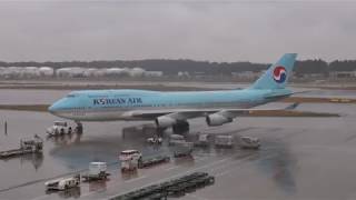 Boeing 747400Korean Air at TOKYO Narita Airport LandingPushback and Take off [upl. by Chamberlain709]