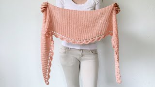 TO THE POINT SHAWL  FREE CROCHET PATTERN [upl. by Joerg686]