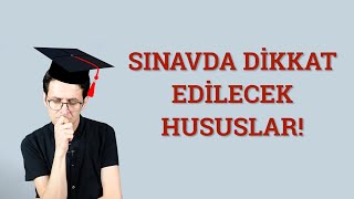 SGS  Sınavda Dikkat Edilecek Hususlar [upl. by Troc]