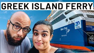 Greece Ferry Athens to Santorini  Piraeus to Thera on Blue Star Delos Cyclades Travel Vlog 2021 [upl. by Ecinert]