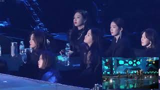 Red Velvet reaction to BTS Idol in SMA 2019 190115 [upl. by Akirehc119]