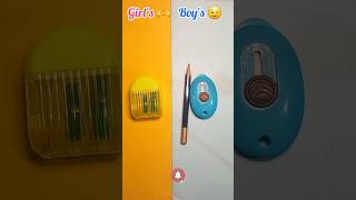 Boys stationery vsGirls stationery 💙 💝 Fight 🤜🤛shorts boysvsgirls stationery youtubeshorts [upl. by Annirtak]