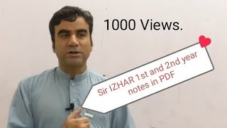 IZHAR SIR 1st and 2nd year notes in PDF   QCA ACADEMY [upl. by Gnud859]