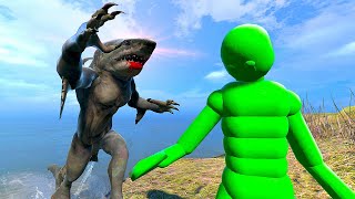 Shark Monster vs Dynamic AI Ragdolls  Overgrowth Mods Gameplay [upl. by Malha]