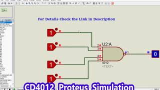 CD4012 Proteus Simulation [upl. by Salkcin881]