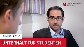 Unterhalt für Studenten Wer zahlt das Studium  Kanzlei Hasselbach [upl. by Felecia664]