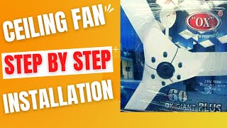 How to Install a Ceiling Fan Ox StepbyStep  Cableway Tech [upl. by Sukin]