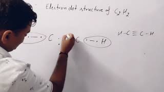 electron dot structure of ethyne C2H2 Lewis structure of ethyne C2H2 carbon and its compounds [upl. by Ellissa]