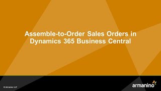 AssembletoOrder Sales Order in Dynamics 365 Business Central [upl. by Ahseikan649]