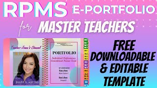 RPMSIPCRF EPORTFOLIO 2021 FOR MASTER TEACHERS  FREE DOWNLOADABLE amp EDITABLE TEMPLATE [upl. by Yelrah]