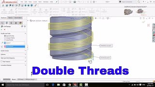 How to Create Double or Triple Threads in SolidWorks [upl. by Egdamlat]