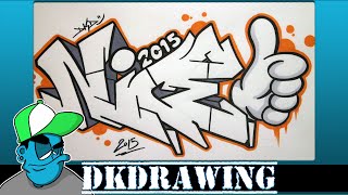 How to draw graffiti letters nice step by step [upl. by Ariamat]