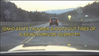 Idaho State Police Pursuit of Murderer in Coeur dAlene  Trooper Shoots Suspect’s Tires With Rifle [upl. by Sonnnie]