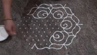 Simple Rangoli Design Chukki Rangoli with 13 dots [upl. by Ahsenek]