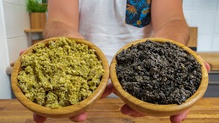 Comment faire facilement une tapenade verte et une tapenade noire maison [upl. by Elram905]