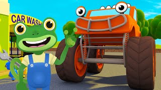 The Monster Trucks Song  Nursery Rhymes amp Kids Songs  Geckos Garage  Trucks For Children [upl. by Sharia]