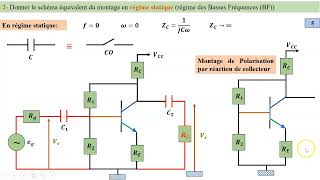Transistor bipolaire en régime variable Montage de Polarisation par réaction de collecteur [upl. by Had]