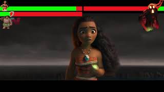 Moana and Maui vs Teka with healthbars [upl. by Barnabe259]