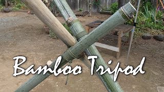 竹トライポッドを作る 三脚 Bamboo Tripod Lash [upl. by Grigson862]