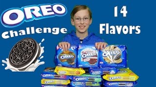 Oreo Challenge Taste Test  14 Different Oreo Cookie Flavors [upl. by Nickie]