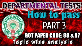 DEPARTMENTAL TESTS GOT ANALYSIS PAPER CODE 88 AND 97 [upl. by Aneelahs]