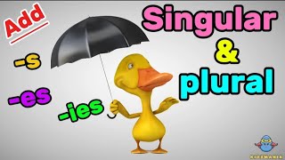 Singular And Plural Nouns  Plural Nouns Ending s  es  ies  Learn To Make Plural Nouns [upl. by Ahsead]