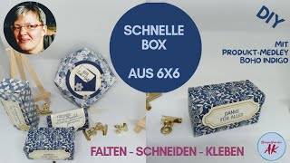 Schnelle Box mit Deckel basteln Anleitung Stampin Up [upl. by Eniale465]