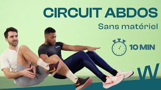 CIRCUIT ABDOS POUR PERDRE DU VENTRE TOUS NIVEAUX  10 MIN [upl. by Nylg]