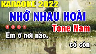 Nhớ Nhau Hoài Karaoke Tone Nam Nhạc Sống 2022  Trọng Hiếu [upl. by Clava778]